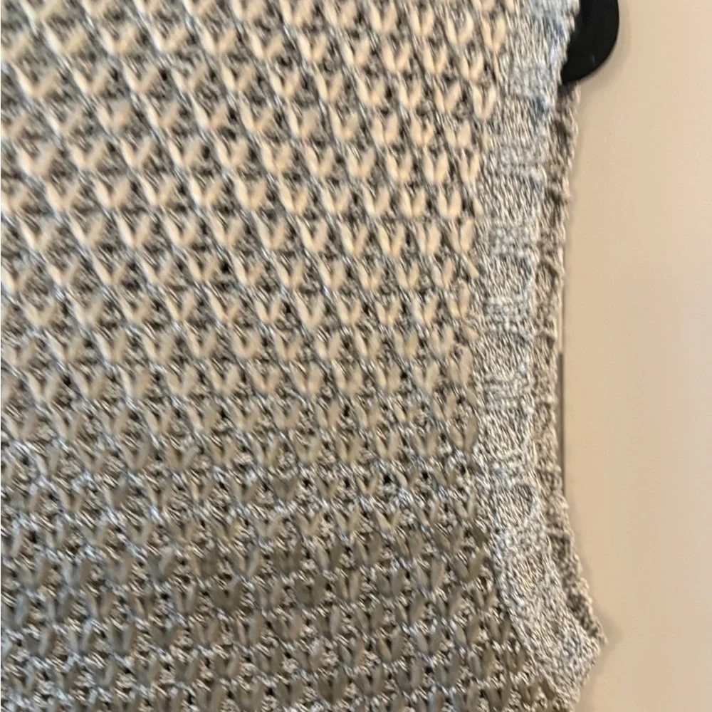 Simply Noelle Knit Equestrian Vest Marled Tan &Gray | Leather Toggle M